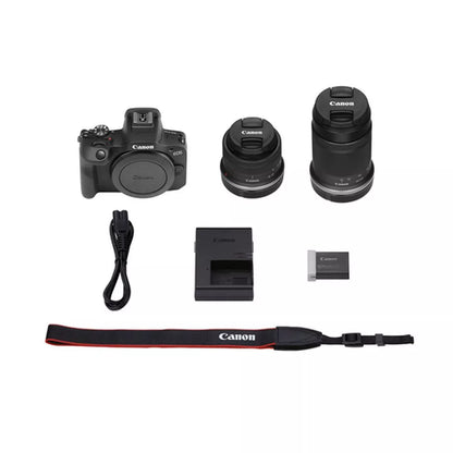 Canon EOS R100 + RF-S 18-45 mm + 55-210 mm